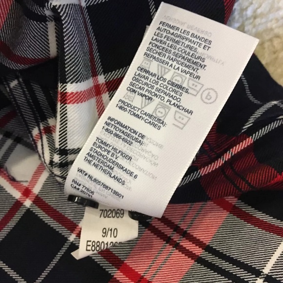 Tommy Hilfiger Limited Plaid Button Shirt Red Long Sleeve Casual Men's Size M - Picture 6 of 10